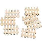 25Pcs Wooden Fence Embellishment,Fence Shaped Wooden Scrapbooking Wooden Cutouts Wood Ornament Un...