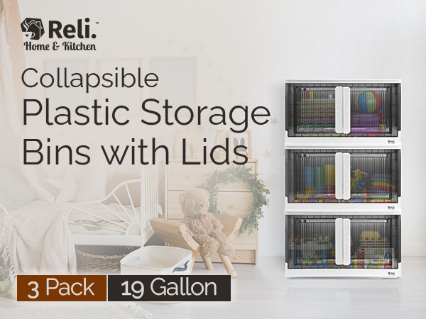 plastic collapsible bins 19 gallon