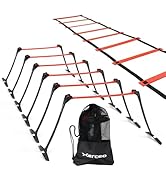 Xerceo Premium Adjustable and Collapsible Hurdle and Agility Ladder Set for Athletes, Super Porta...