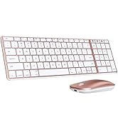 seenda Bluetooth Keyboard and Mouse Combo for Mac, SKM64-2 Rechargeable Slim Wireless Keyboard Mo...