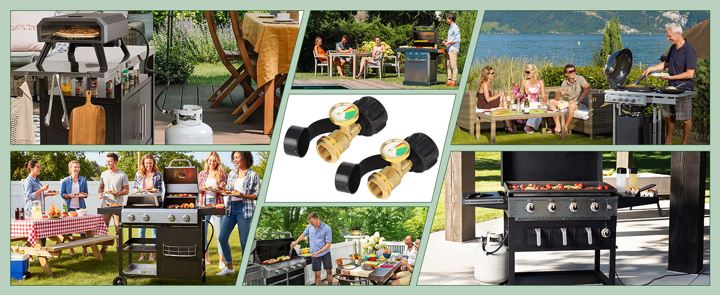 Propane Tank Gauge Level Indicator, Propane Gas Gauge for LP Propane Tank 5LB-40LB with QCC1/Type