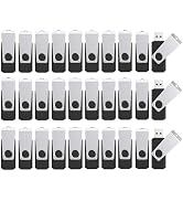 Wooolken 50 Pack 2GB USB 2.0 Flash Drives Bulk with Lanyards Swivel Pen Drive Thumb Drive with LE...