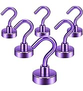 Neosmuk Magnetic Hooks, 25 lb+ Heavy Duty Earth Magnets with Hook for Refrigerator, Extra Strong ...