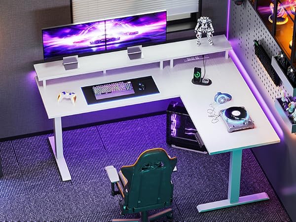 L shaped standing desk