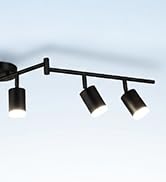 Bojim Track Lighting Fixtures Ceiling Mount for Kitchen, Nickel 4 Way LED Spot Lights Indoor, Fle...