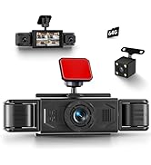 360° Dash Cam Front/Rear/Inside/Side 4 Channel Dash Camera HD Car Dash Cam, 64GB SD Card Included...