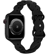 Silicone Braided Band Compatible with Apple Watch 38mm 40mm 41mm 42mm 44mm 45mm 46mm 49mm Women, ...
