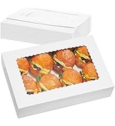 Kootek 12 Inch Bakery/Treat Boxes with Window, 24pcs 12x8x2.5 Inches White Cookie Boxes Pastry Bo...