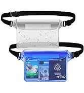 AiRunTech Waterproof Pouch with Waist Strap (2 Pack) | Beach Accessories Best Way to Keep Your Ph...