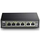 DBIT 6-Port Ethernet PoE Switch with 4 Ports PoE+, 2 Fast Ethernet Uplink, 10/100Mbps, 63W High P...