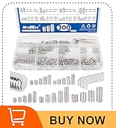 300Pcs Metric Set Screws Assortment Kit, 24 Sizes - M3 M4 M5 M6 M8 Set Screw, 3mm-16mm Lengths, S...