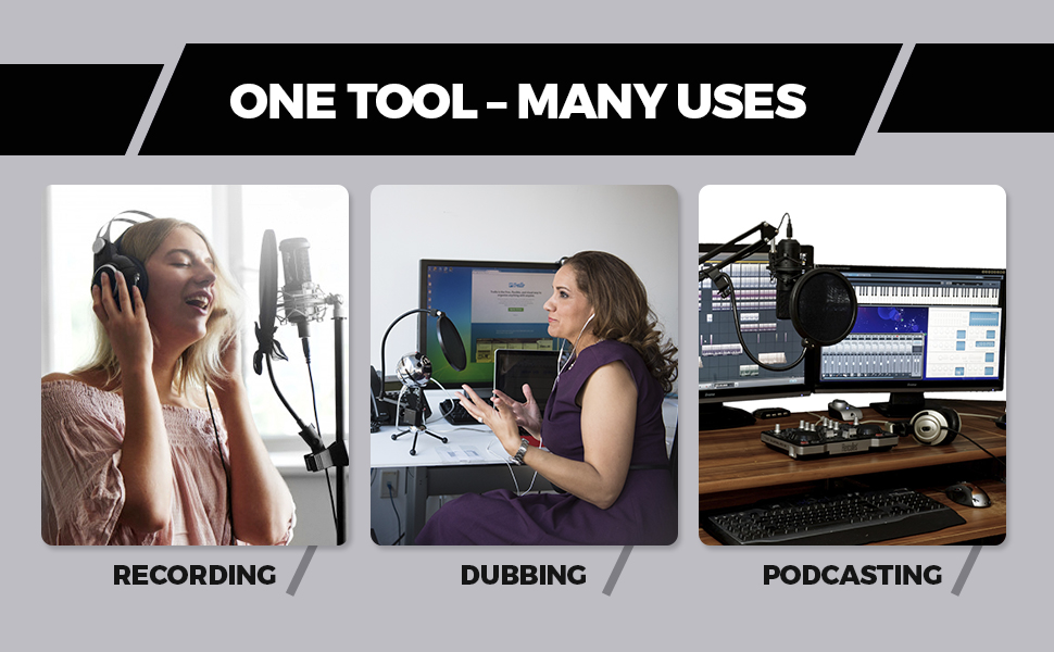 Microphone pop filter music sound recording studios condenser mic singer podcast voice pop blocker