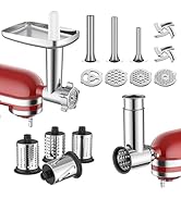 Meat Grinder &amp; Stainless Steel Slicer Shredder Attachment for Kitchenaid Stand Mixer - Sausage St...