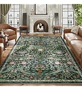 AMTOVO 8x10 Washable Area Rugs for Living Room, Non-Slip Large Soft Boho Floral Vintage Accent Pr...