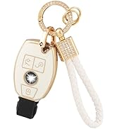 PIFOOG for Mercedes Benz Key Fob Cover Key Chain Girly Women TPU Keys Shell Case 3 Buttons Protec...