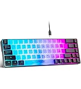 CHONCHOW Mini RGB 60% Gaming Keyboard, 68 Keys Small Compact USB Wired Rainbow Light Up Backlit G...