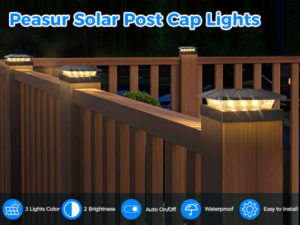 solar post cap lights