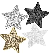 10Pcs Sequin Star Iron on Patches Large Glitter Stars Patches Embroidery Iron on Stars for Hats C...