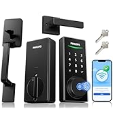 Philips WiFi Smart Keyless Entry Door Lock Deadbolt With Handle Set, Built-in WiFi, App Remote &amp; ...