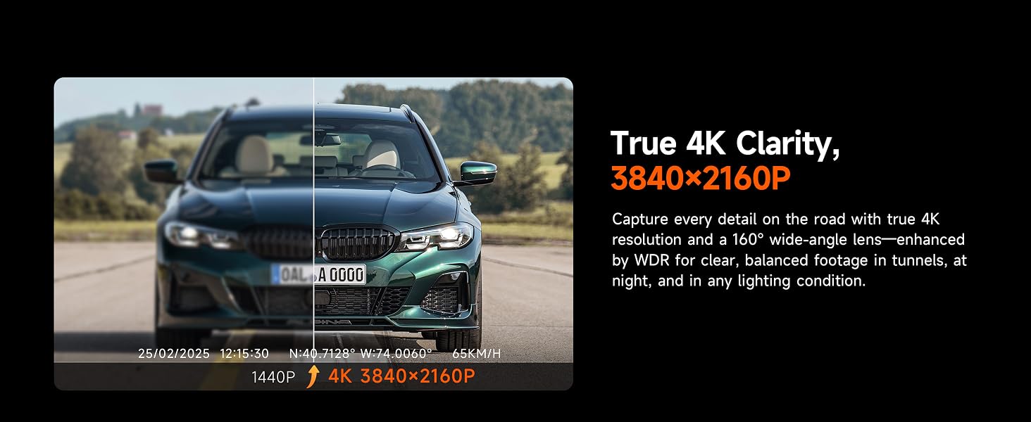 4K dash cam for car