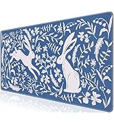 L-SPOUTTO Blue Floral Desk Mat for Keyboard and Mouse,Boho XXL Gaming Mouse Pad,Large 35.4x15.7in...