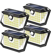 Solar Motion Sensor Lights Outdoor, [3 Modes/4 Pack/188 LED] 270° Wide Angle Lighting,Security So...