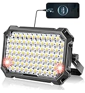 NICKLUC LED Work Light Rechargeable Outdoor, 13000mAh Work Flood Lights 10000LM with 4 Light Mode...