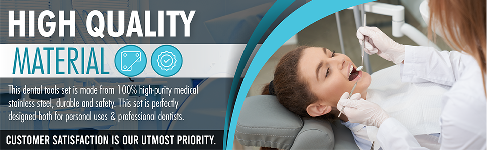 High-quality stainless steel dental tools for durability and safety.