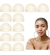 Dreamlover HD Wig Cap for Women, Transparent Cap for Lace Front Wig, Beige, 12 Pieces