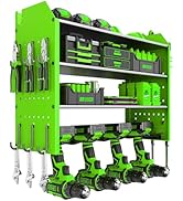BIHOO Power Tool Organizer, 4 Tier orange toolbox for Space Saving, for Drills, Saws and Accessor...