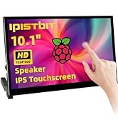 iPistBit Raspberry Pi Screen, 10.1 Inch Touchscreen Monitor, IPS 1024×600, Dual Built-in Speakers...