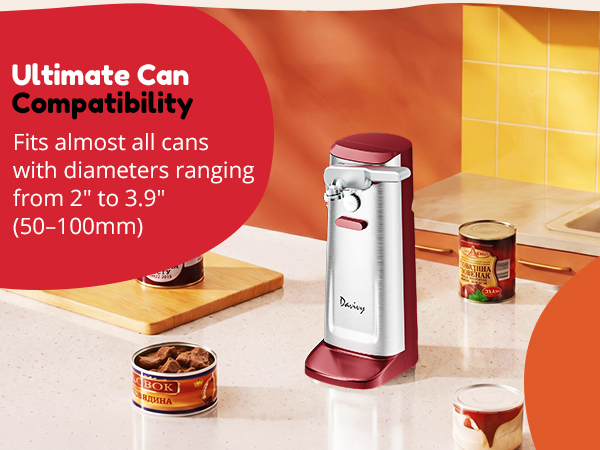 NK-0729 Electric can opener with wide compatibility, fits 50-100mm diameter food cans