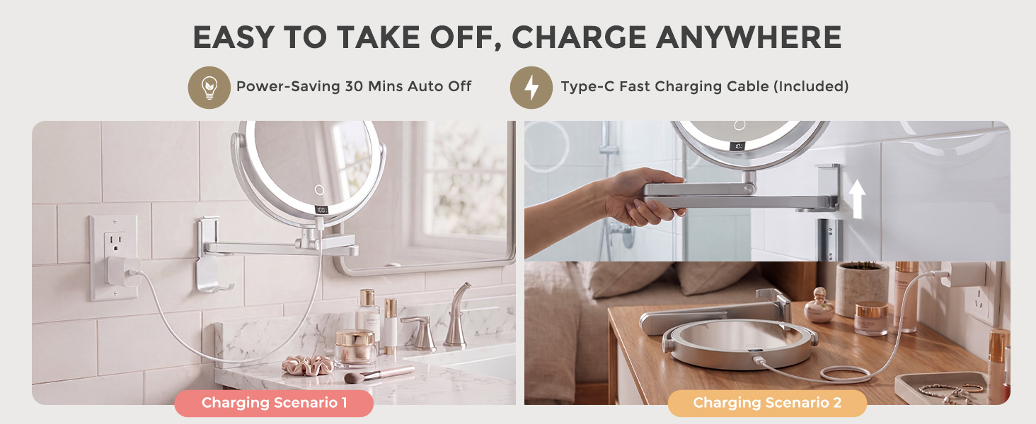 BrightownLED WallMounted Makeup Mirror