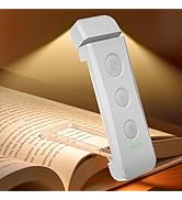 Glocusent Rechargeable Book Light, 1000 mAh Battery for 160 Hrs, 3 Amber Colors & Stepless Dimmin...