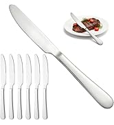 Flying Leaves 6 Piece Stainless Steel Steak Knives Set, 9 Inch Dinner Knives with Mirror Polished...
