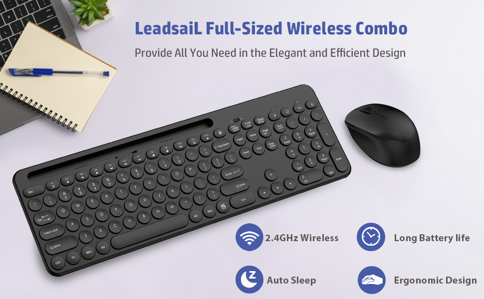 full sized wireless keyboard and mouse