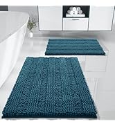 Yimobra Washable Bathroom Rugs Sets 2 Piece, Non Slip Quick Dry Absorbent Bath Mat Set, Chenille ...