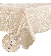 smiry Rectangle Table Cloth, Waterproof Heavy Duty Vinyl Tablecloths, Wipeable Washable Table Cov...