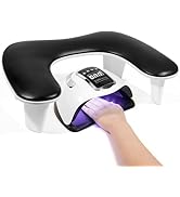 Arm Rest for Nails Tech: U-shaped Manicure Nail Arm Rest Stand Black Big Armrest Microfiber PU Le...