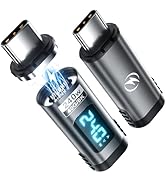 Digital Display USB C Magnetic Adapter PD240W 24Pin(2 Pack) with Voltage Current Power LED Displa...