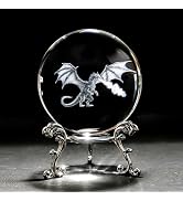 HDCRYSTALGIFTS Dragon Crystal Ball, 2.36 Inch (60mm) 3D Laser Engraved Glass Decorative Ball for ...
