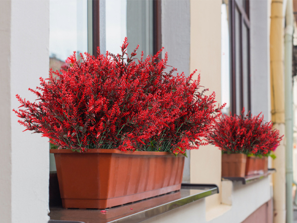 Artificial Flowers, UV Resistant Faux Outdoor Flowers, Fake Plastic Flowers for Decoration Home