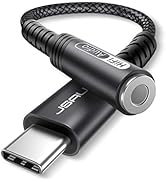 USB Type C to 3.5mm Female Headphone Jack Adapter, JSAUX USB C to Aux Audio Dongle Cable Cord Com...