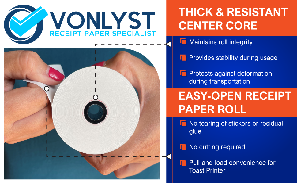 Toast Receipt Paper Toast Printer Paper Paper for Toast Printer