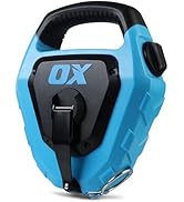 OX Pro Giant Chalk Line 150ft Quick-Wind Cotton Nylon Extra Bold Line Chalk Reel with Rubber Grip...