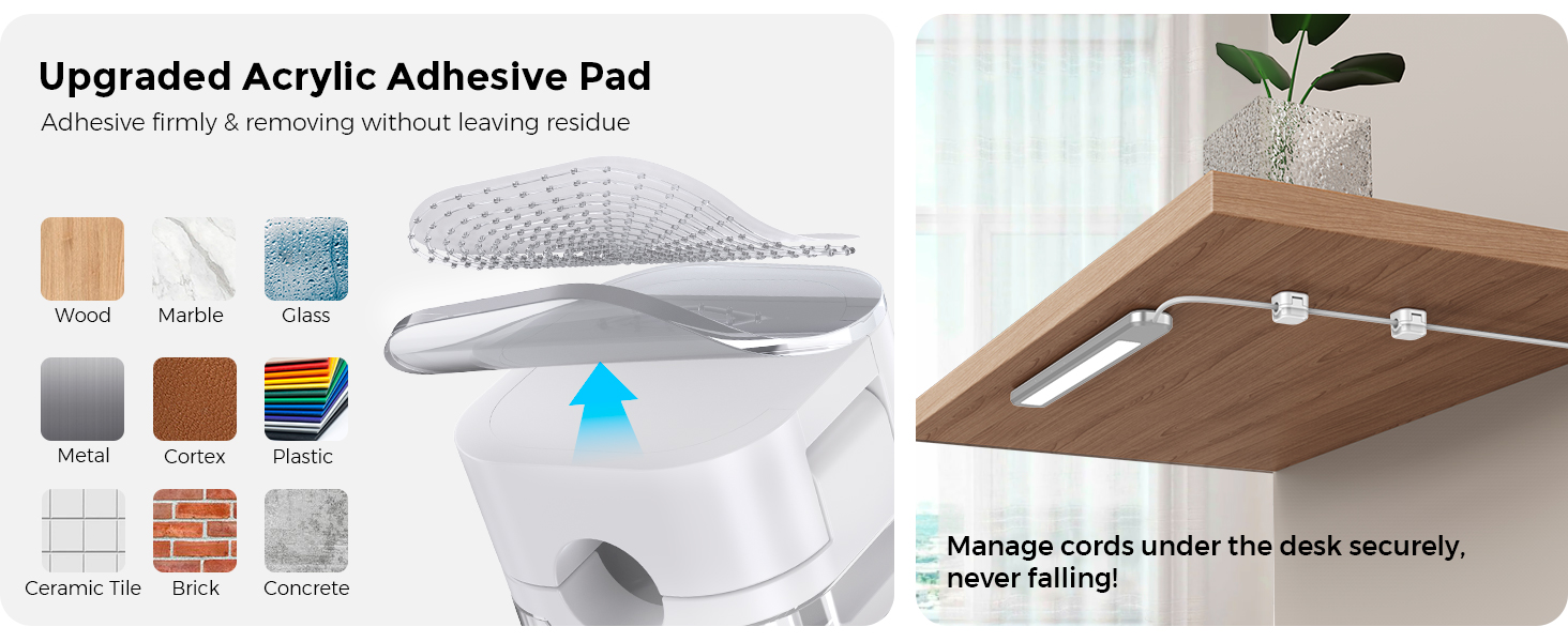 Magnetic Cable Organizer [1s Lock] Cord Cable Holders Clips Strong Adhesive Cable Cord Keeper