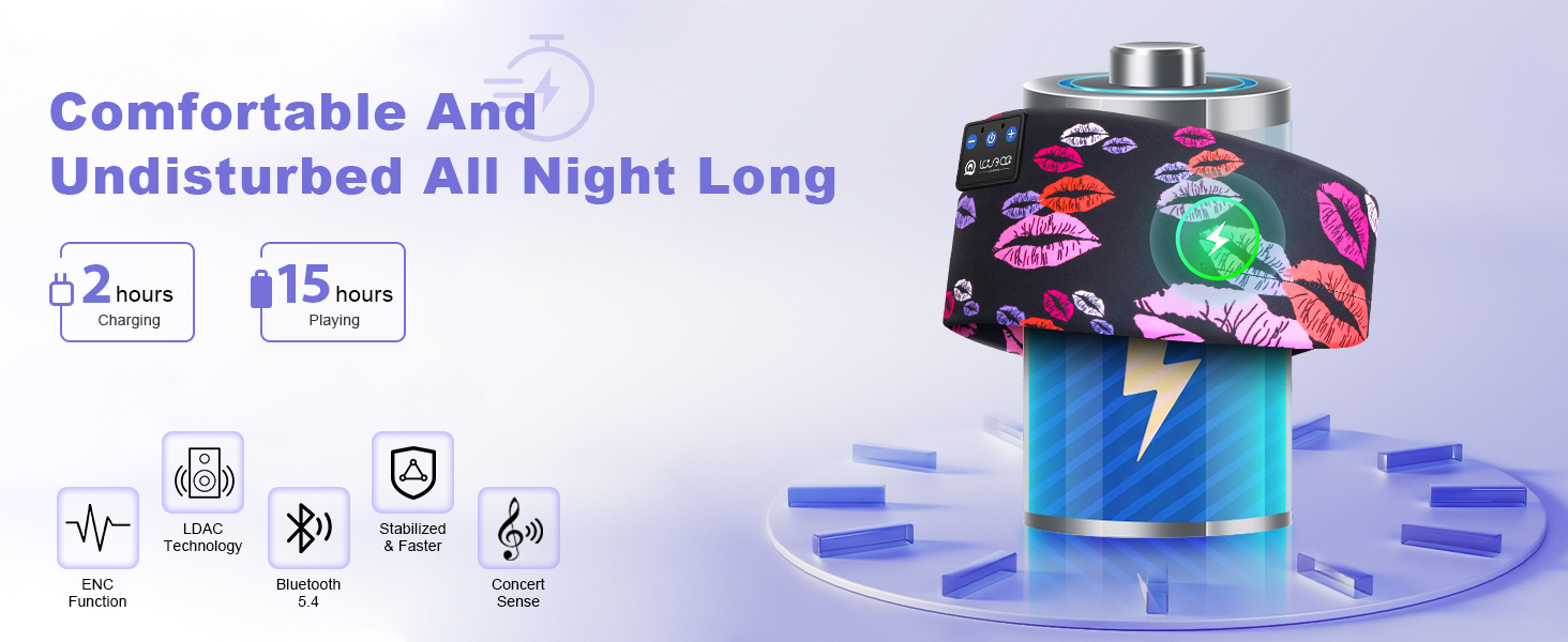 LOVE EYE Bluetooth Headband Headphones