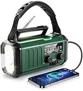 10000mAh Crank Radio, Emergency Radio, Solar Radio, NOAA/AM/FM Weather Radio, USB Type-C Charging...