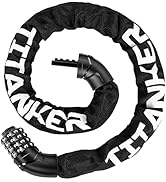 Titanker Bike Chain Lock, Bike Locks Security Anti-Theft Resettable Combination Bicycle Chain Loc...