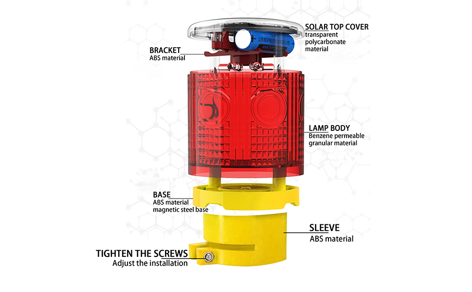 solar-powered spotlight tail truck turn vehicles volume work all alternating antenna anti-collision